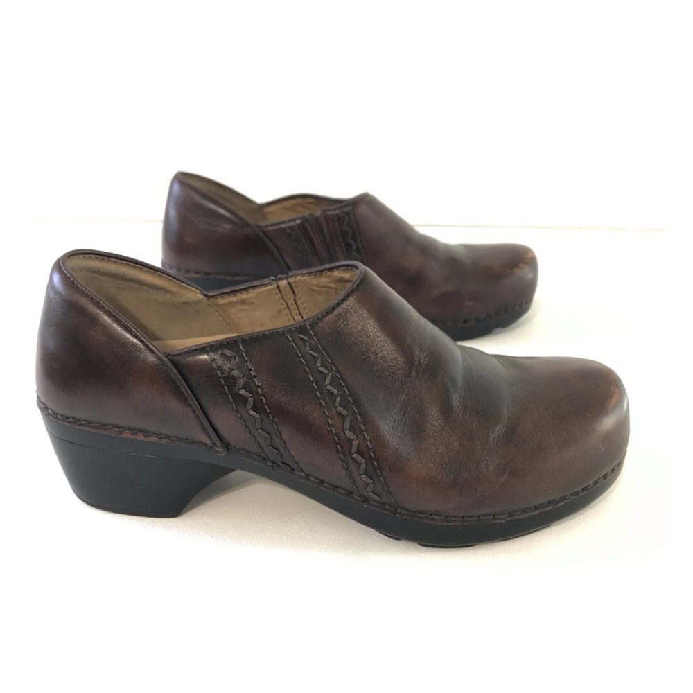 DANSKO Womens EU Size 41 11 US Brown Leather Clogs Slip On Shoes Medical Nurse